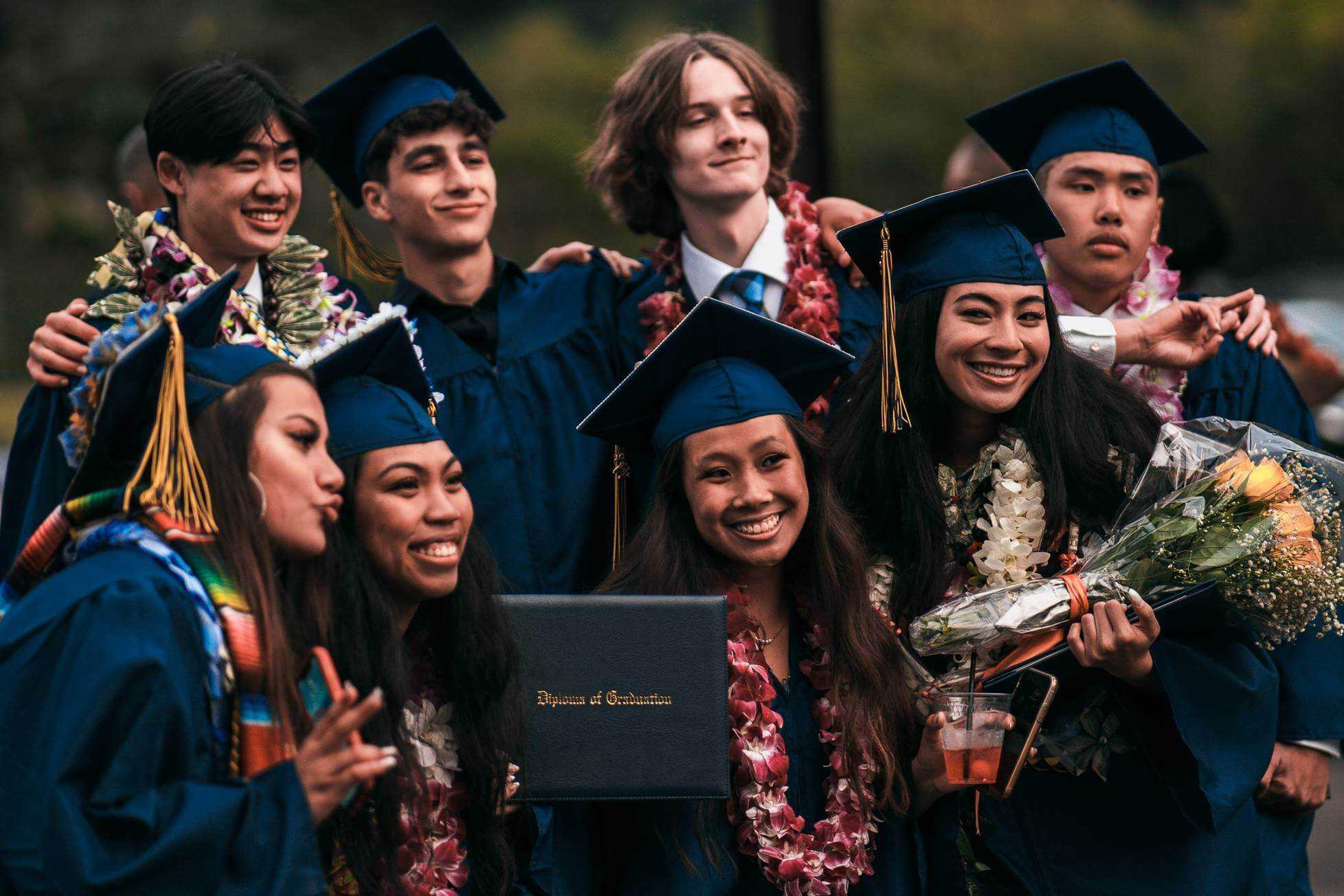 students at graduation